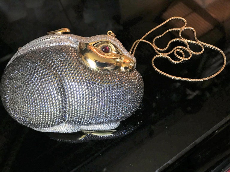 Judith Leiber - Silver and Gray Swarovski Crystal Bunny Rabbit ...