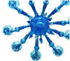 Vintage Blue Murano Glass Chandelier
