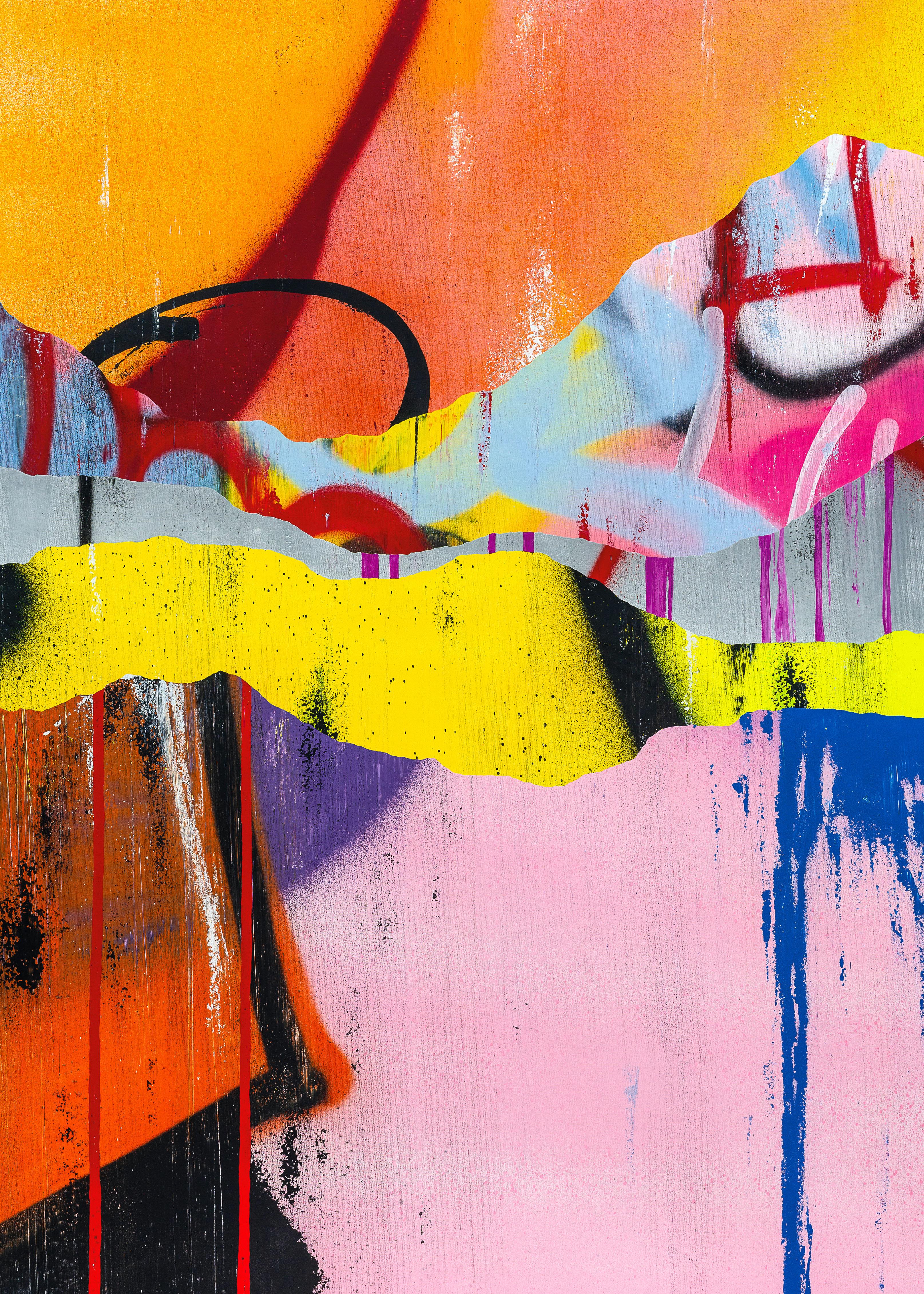 Peinture en aérosol et encre sur toile, intitulée "Layers 29", réalisée par l'artiste graffeur français Tilt. Cette pièce a été créée en 2019 pour l'exposition solo de Tilt, "Story Telling", à la galerie Fabien Castanier Gallery Wynwood.

Reconnu