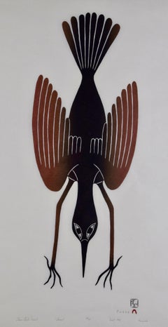 Shore Bird's Descent, Inuit Art by Kenojuak Ashevak