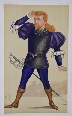 Hand Colored 19th c. Vanity Fair Caricature of an Opera Singer, "Polish Tenor"