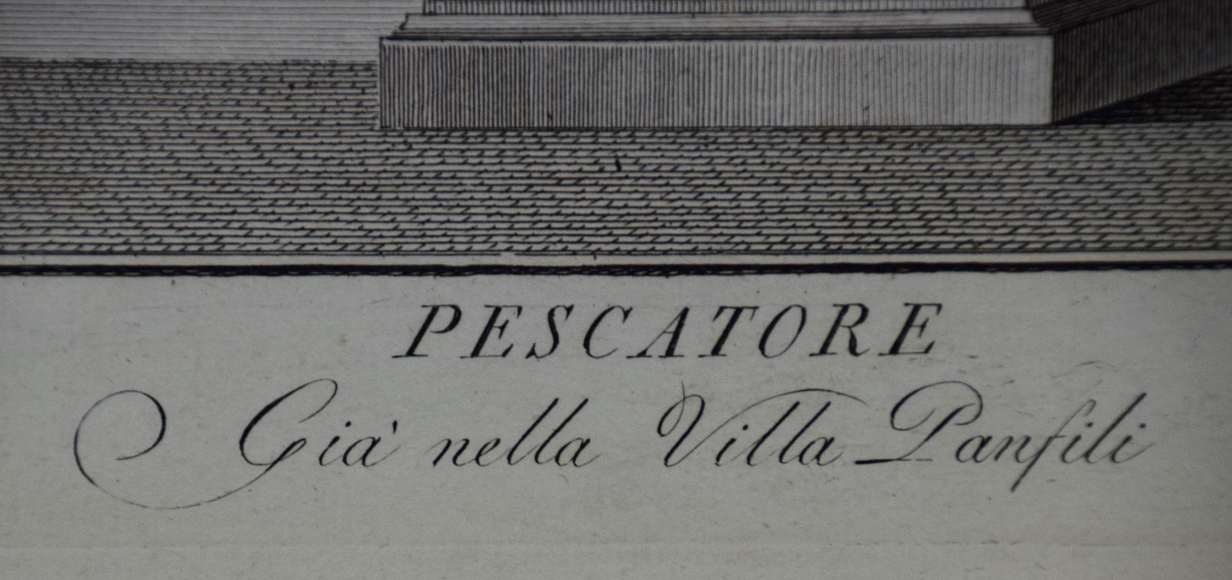 Groupement de trois gravures anciennes représentant des statues trouvées au Vatican, dont : 