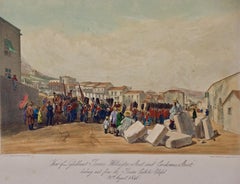 Architectural View of Lyndhurst Terrace, Hong Kong, A Colored Lithograph