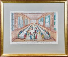 Vue d'optique colorée à la main de la salle à manger de l'Hôtel des Invalides à Paris