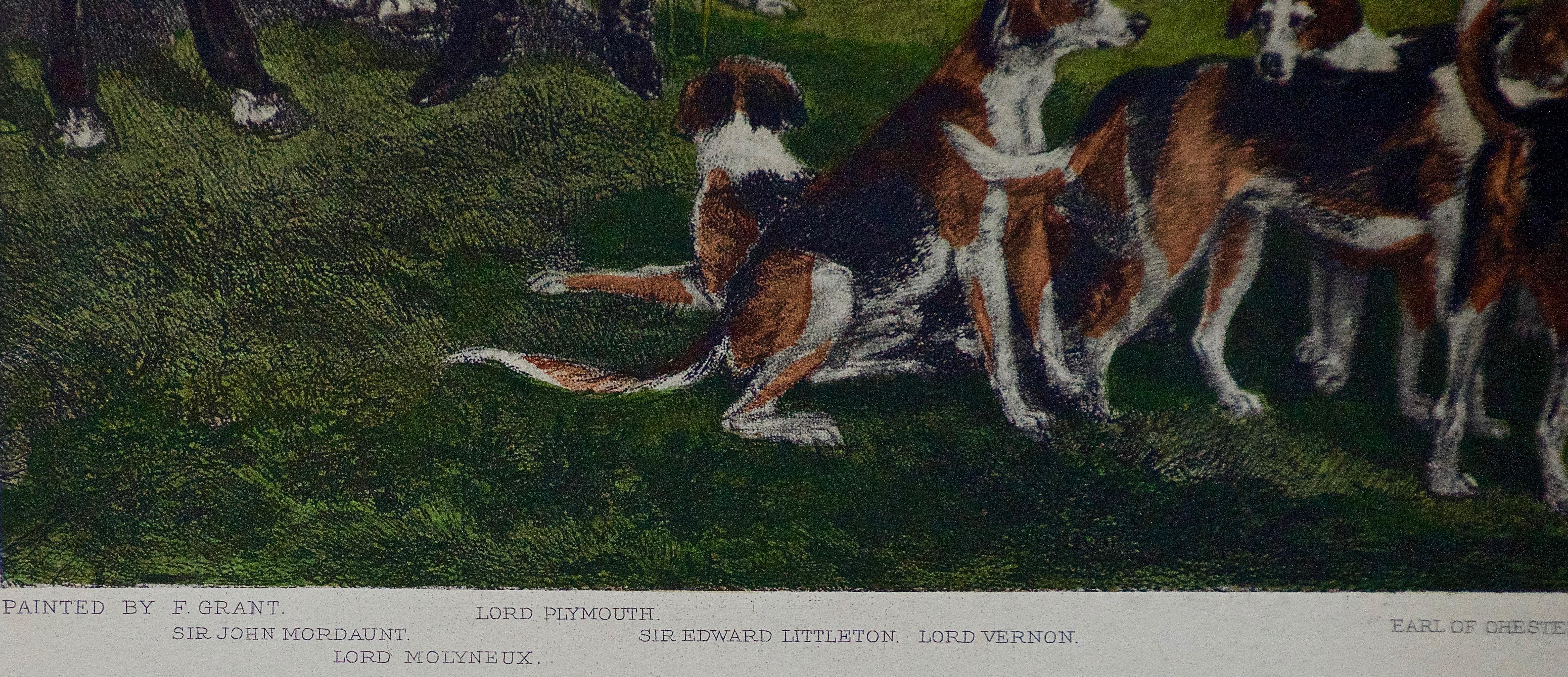 Her Majesty's Hirschhunde auf Ascot, farbige britische Jagdszene des 19. Jahrhunderts im Angebot 2