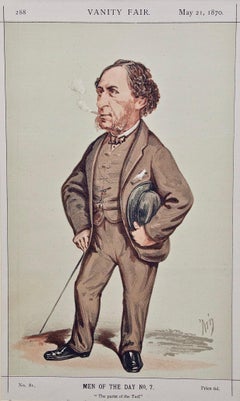 Antique Vanity Fair Caricature, Sir Joseph Hawley, "The Purist of the Turf", Racehorses