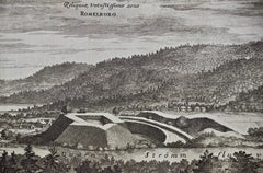 An Antique Engraved View of "Romelborg", Sweden in the 17th C. by Erik Dahlberg