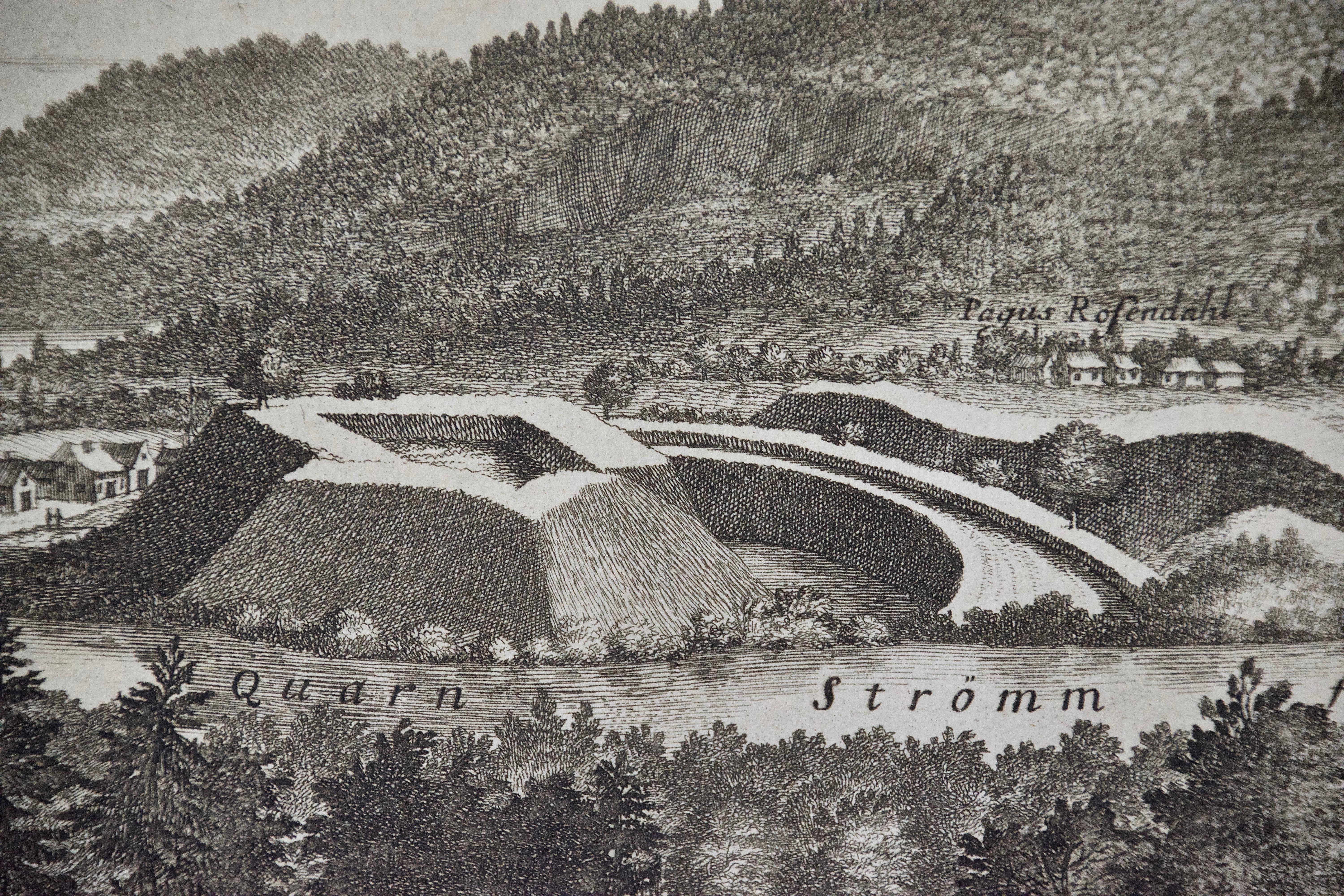 Antike gravierte Ansicht von „Romelborg“, Schweden im 17. Jahrhundert, von Erik Dahlberg im Angebot 2