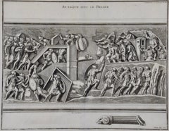 18th Century Engraving "Attack with a Battering Ram" by Montfaucon