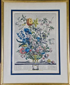 Antique "February Bouquet" from 'The Twelve Months of Flowers' series by Robert Furber