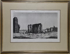 'Description De L'Égypte' Engraving of Tomb & Statue of Ramses II (Ozymandias) 