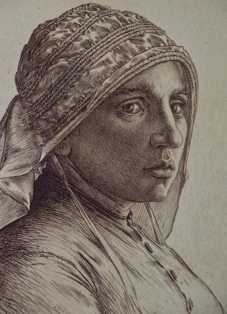 George Woolliscroft Rhead - A Portrait of a Pensive Woman in a Head ...