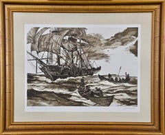 A Set of Three Copperplate Etchings of Whaling Scenes by Jack Coughlin