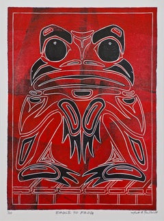 Eagle to Frog, A Limited Edition (1/10) Signed Haida Inuit Abstract Art Print