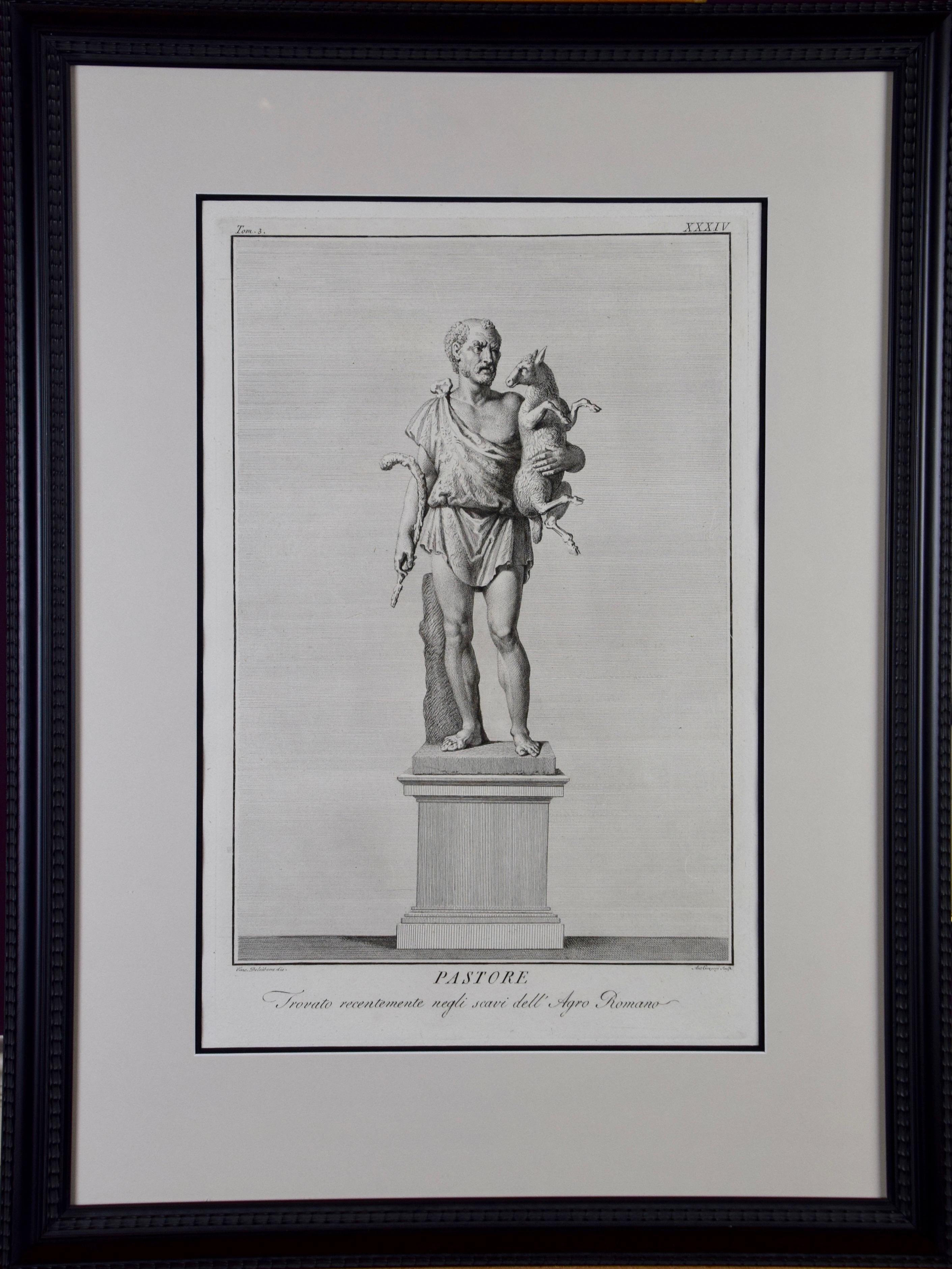 Grouping of Three 18th C. Engravings of Ancient Roman Statues in the Vatican  For Sale 1