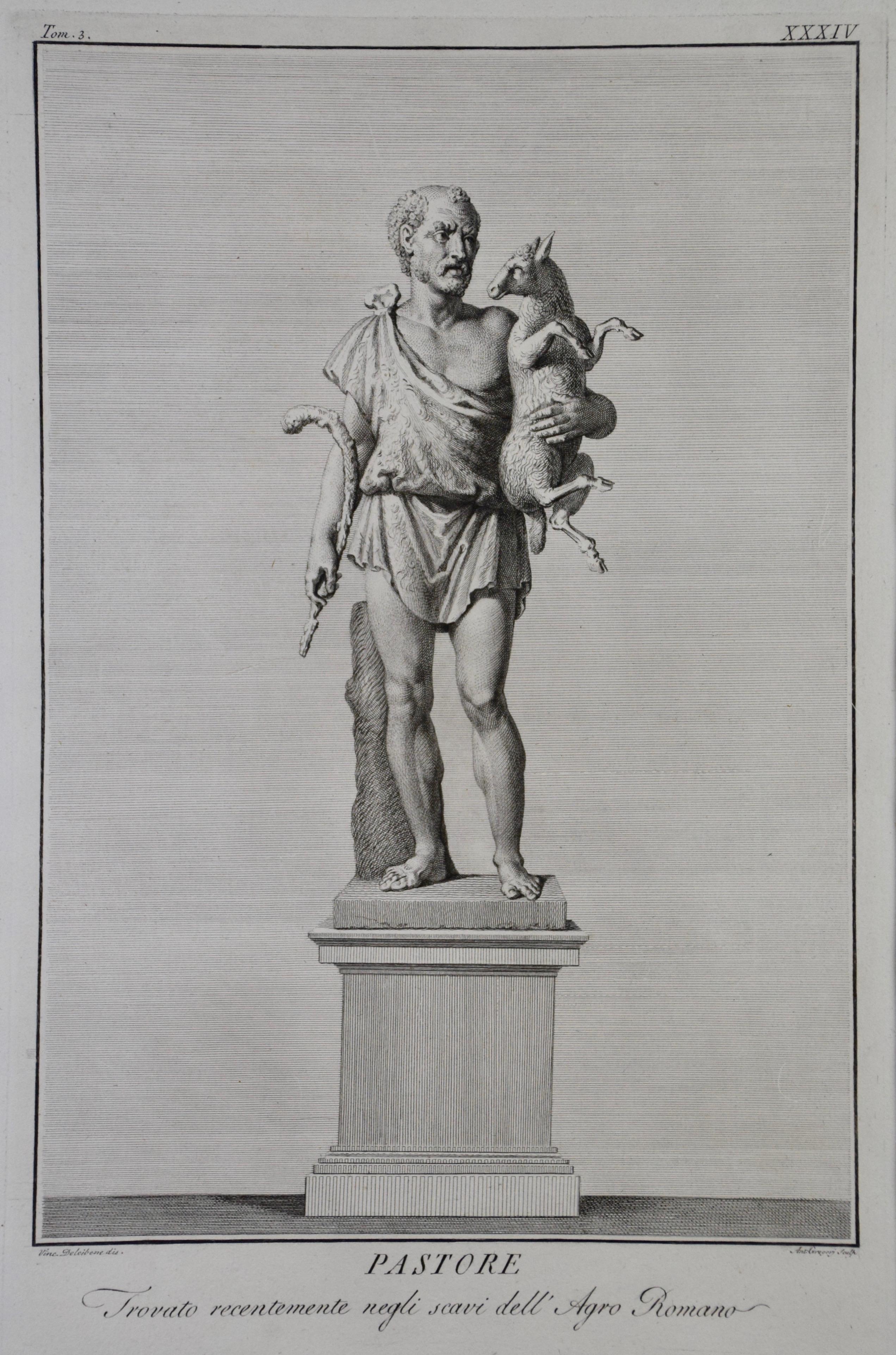 Grouping of Three 18th C. Engravings of Ancient Roman Statues in the Vatican  For Sale 2