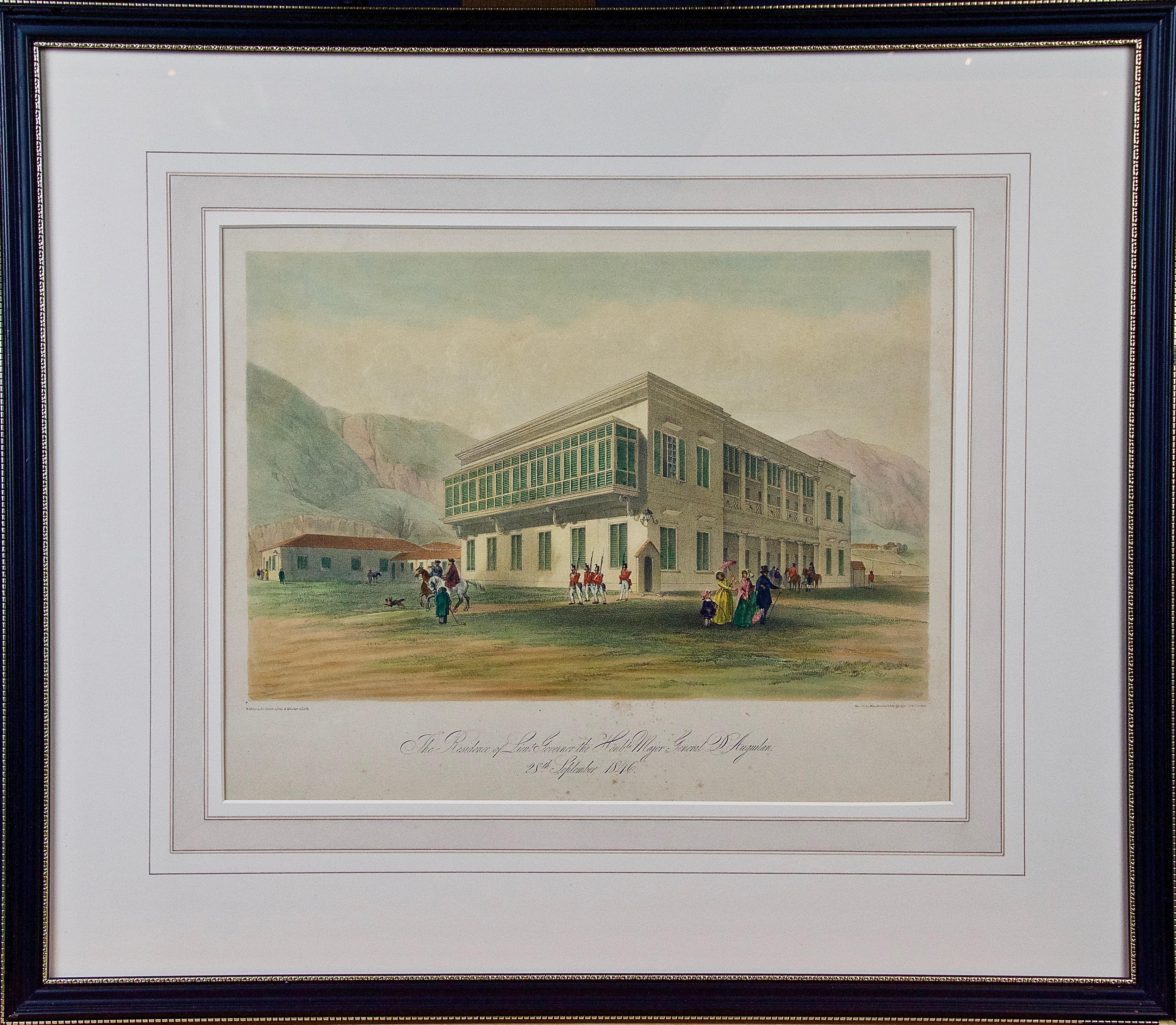 Murdoch Bruce Landscape Print - Architectural View of the Residence of the Lieutenant Governor, Hong Kong