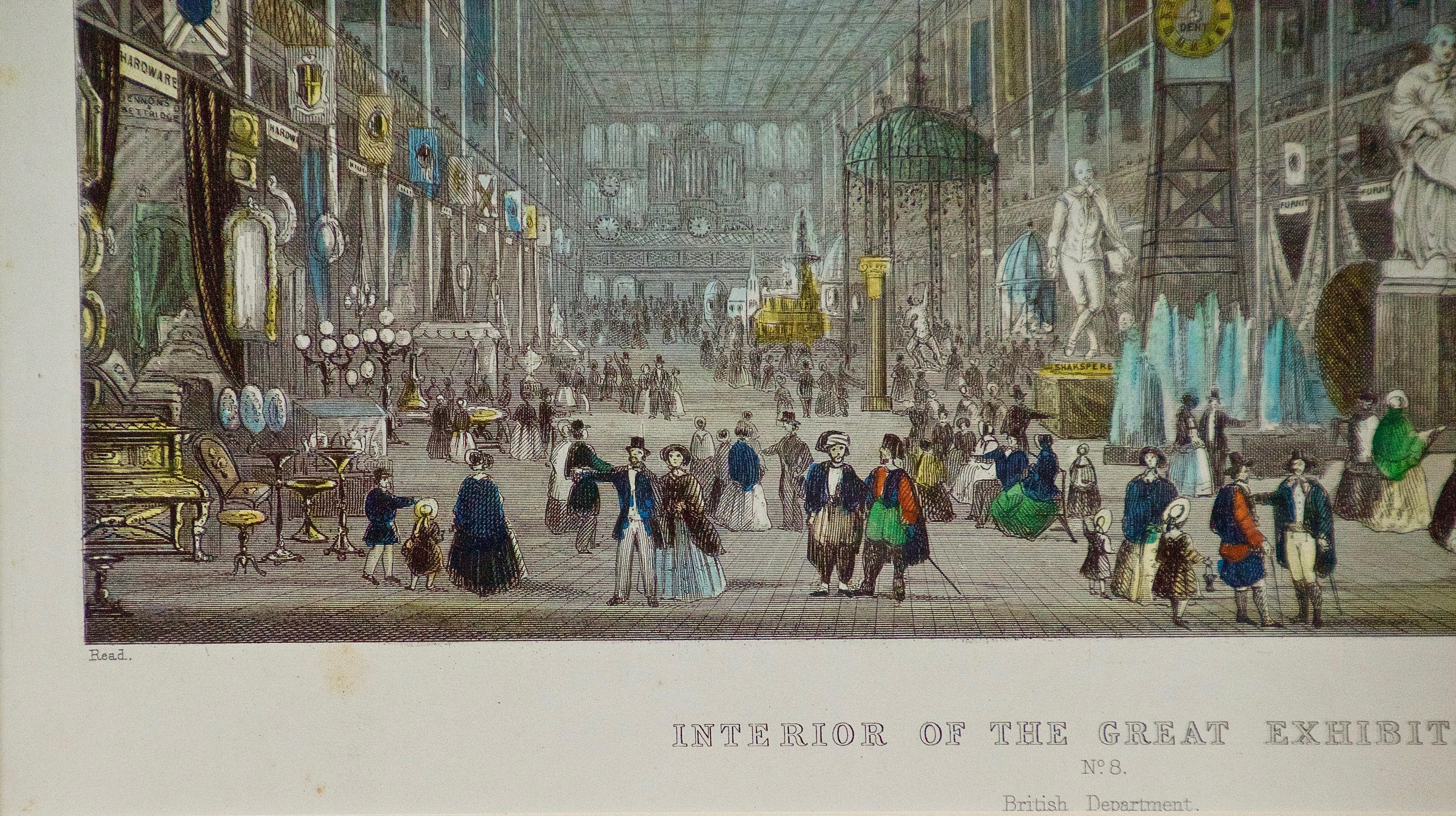 Pair of Colored Engravings of the Crystal Palace; London's 1851 Great Exposition 4