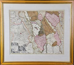 Antique Southern Holland: An Original 17th C. Hand-colored Visscher Map "Hollandiae"