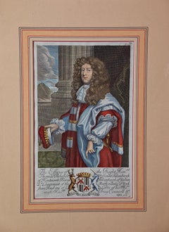 Antique Viscount Thomas Belasise: 17th Century Hand-colored Portrait by Robert White