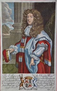 Viscount Thomas Belasise: 17th Century Hand-colored Portrait by Robert White