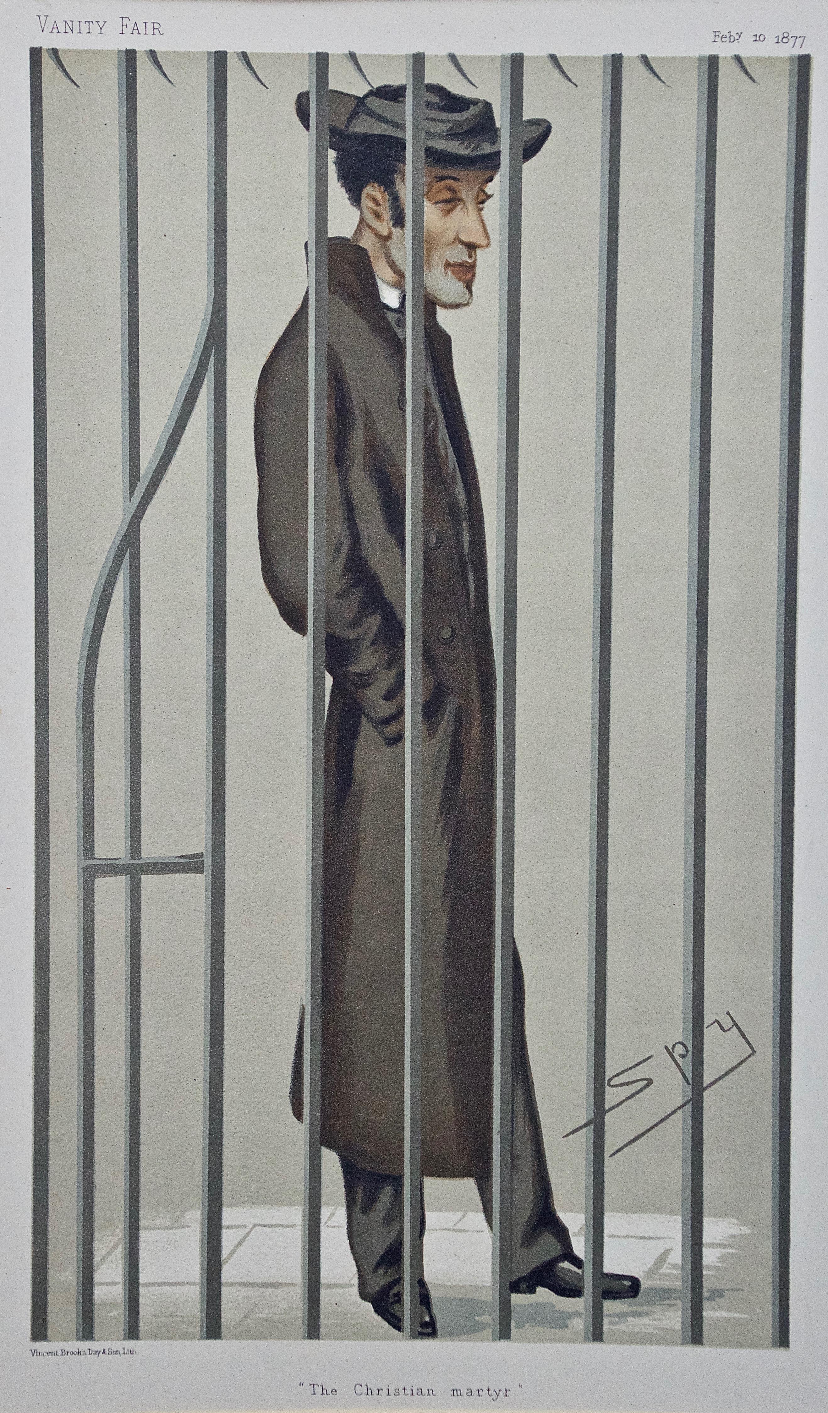 Sir Leslie Ward Portrait Print - Vanity Fair Caricature, The Reverend Arthur Tooth "The Christian Martyr" by Spy
