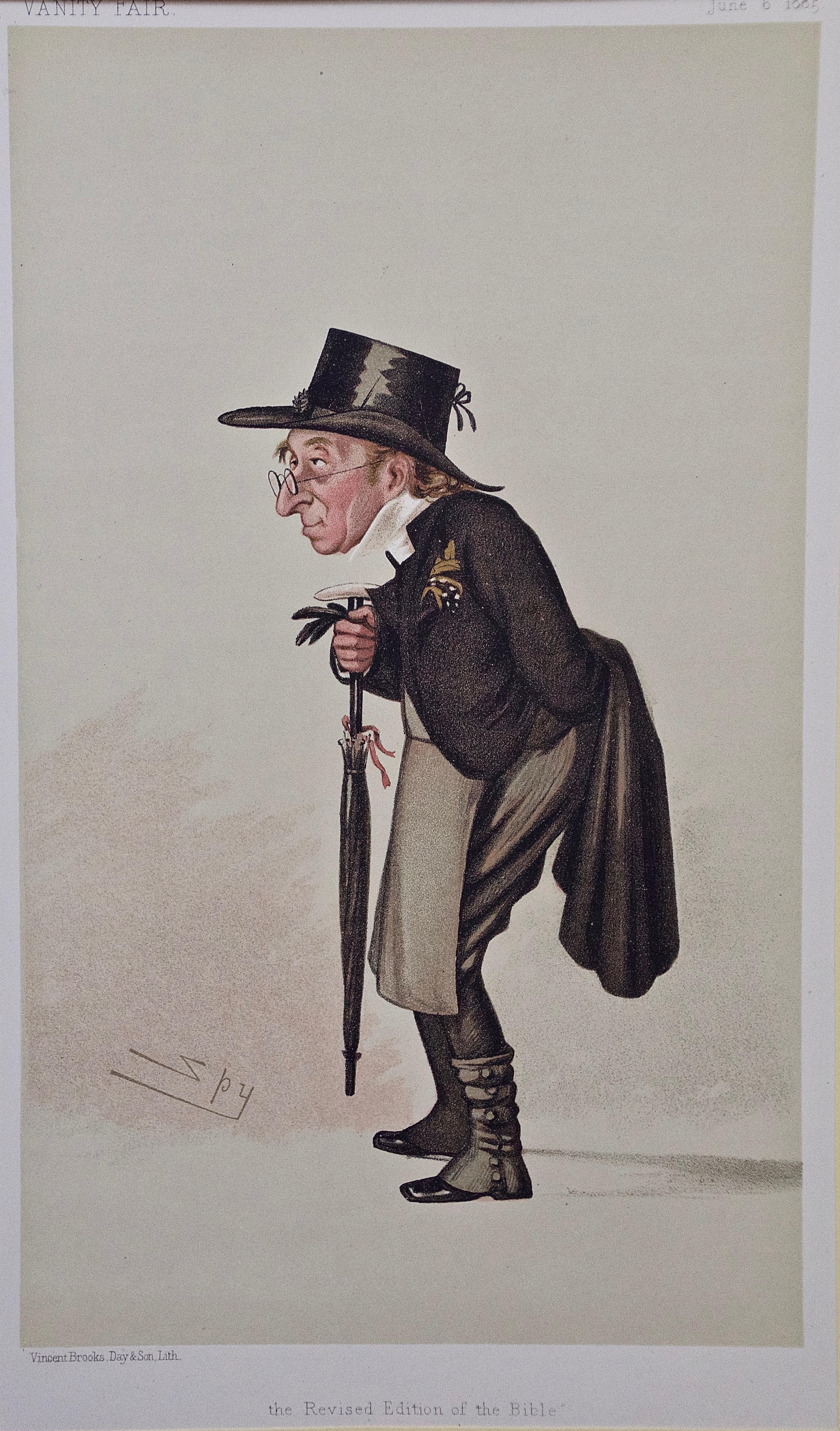 Sir Leslie Ward Portrait Print - Vanity Fair Caricature, Benjamin Harrison "Revised Version of the Bible" by Spy