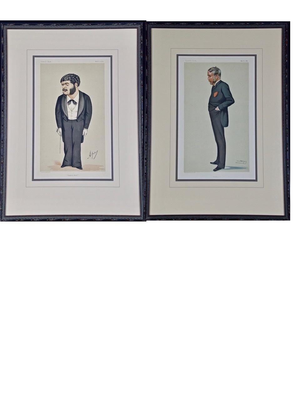 Sir Leslie Ward Portrait Print - Gilbert & Sullivan: Framed Pair of 19th C. Vanity Fair Portraits