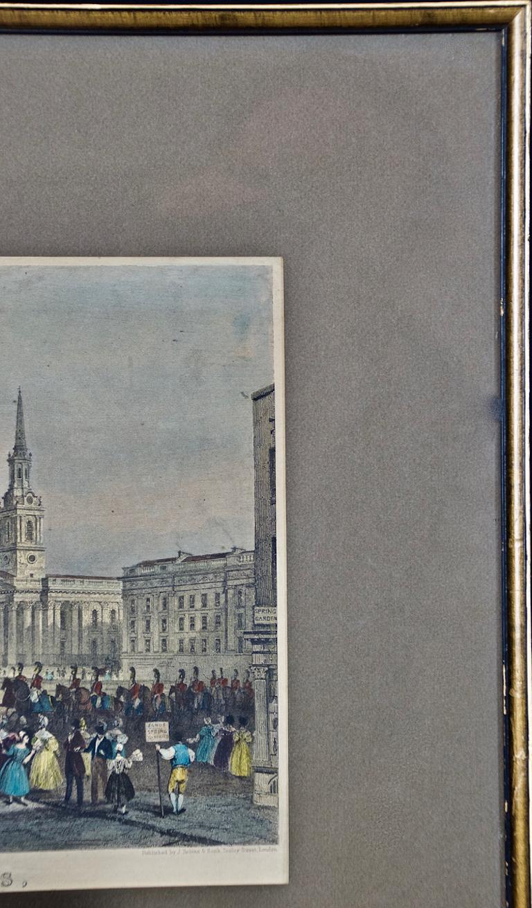 Views of London: A Pair of Framed 19th Century Engravings by Havell and Allom - Naturalistic Print by After Thomas Allom 