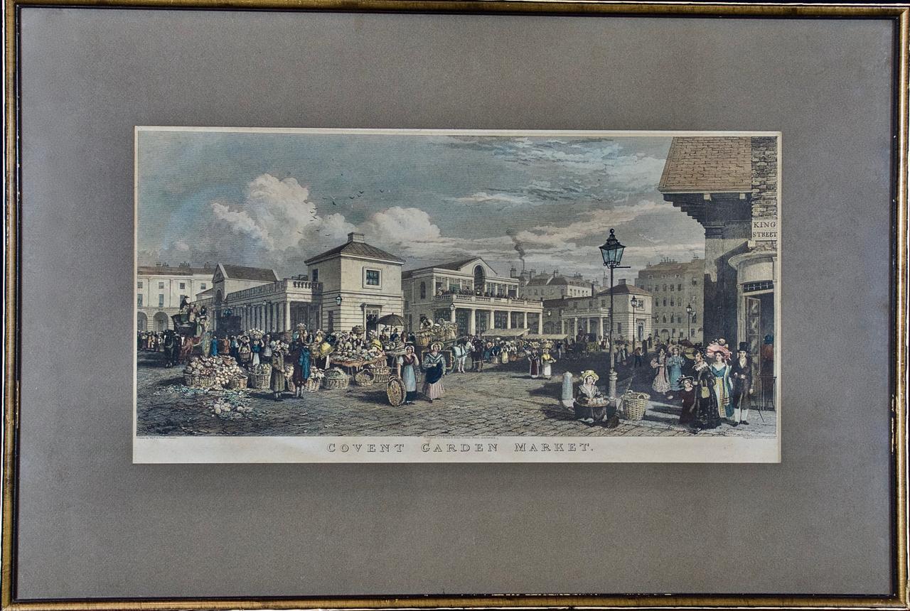 Views of London: A Pair of Framed 19th Century Engravings by Havell and Allom - Gray Landscape Print by After Thomas Allom 
