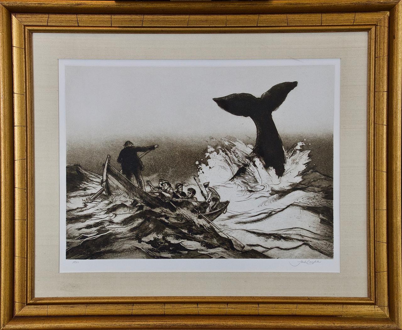 A Set of Three Copperplate Etchings of Whaling Scenes by Jack Coughlin 2