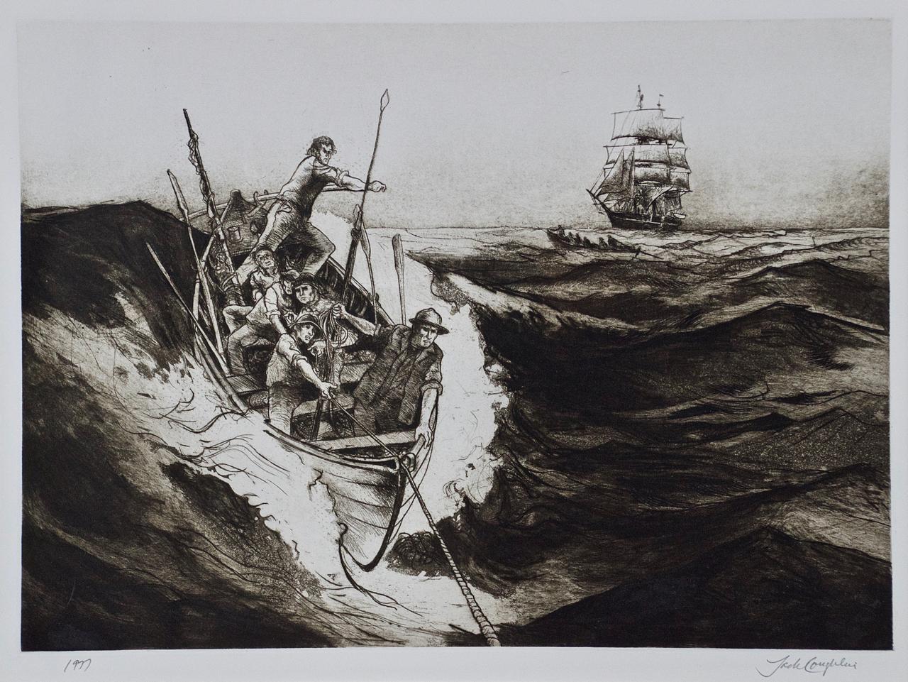 A Set of Three Copperplate Etchings of Whaling Scenes by Jack Coughlin 9