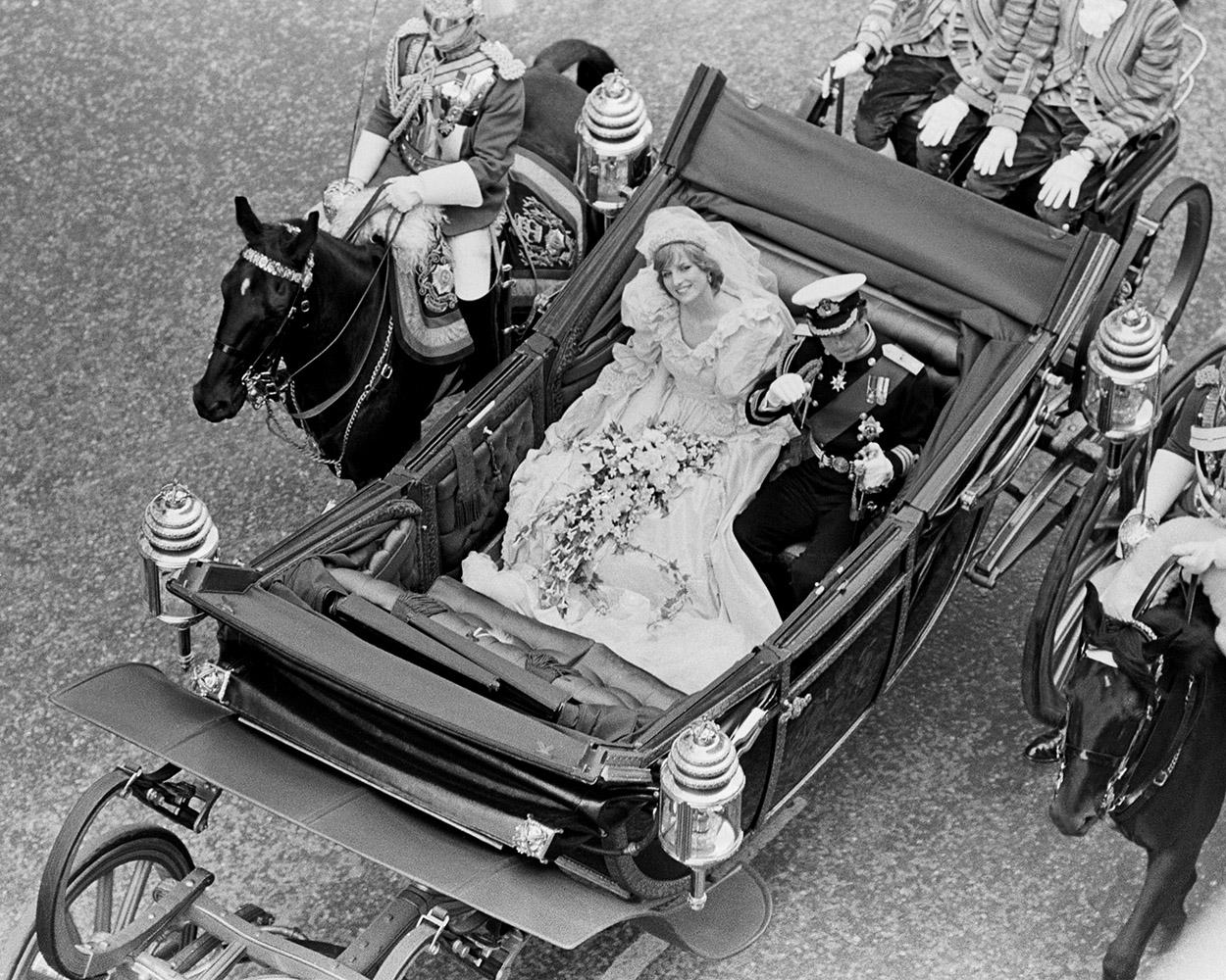 Richard Young Black and White Photograph - Princess Diana and Prince Charles, Wedding Day, London, 1981, Photography