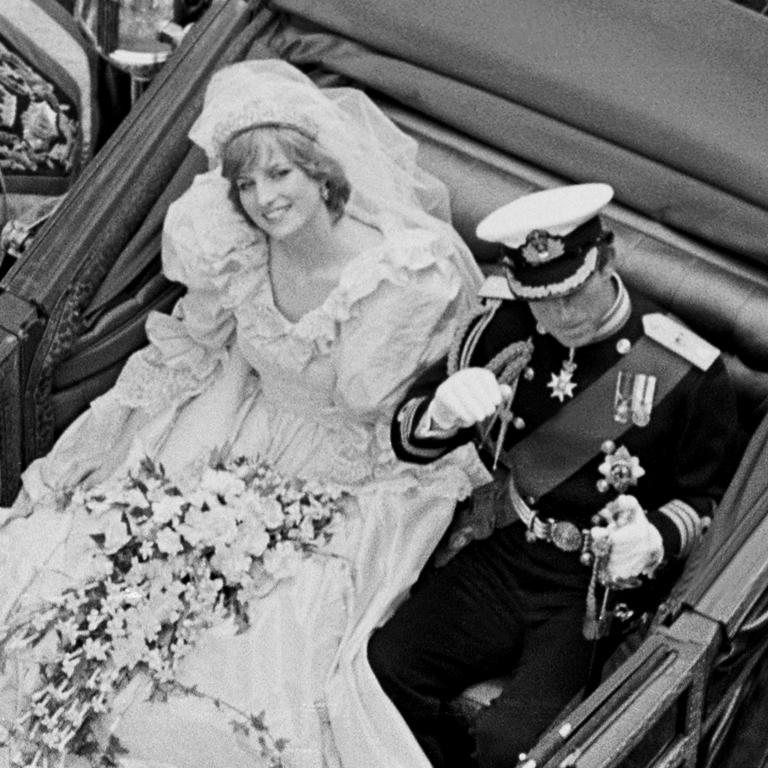 Princess Diana and Prince Charles, Wedding Day, London, 1981, Photography - Gray Black and White Photograph by Richard Young