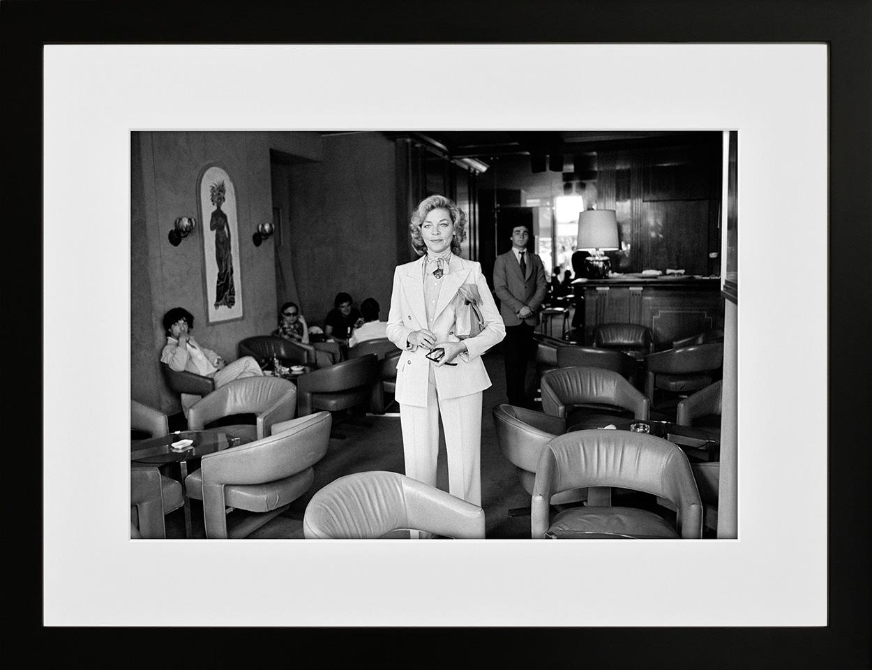 Lauren Bacall, Majestic Hotel, Cannes, 1979

I covered the Cannes Film Festival for many, many years. I was staying at The Majestic Hotel this particular year,  and as I glanced across the bar I caught the eye of Lauren Bacall, she looked so stylish