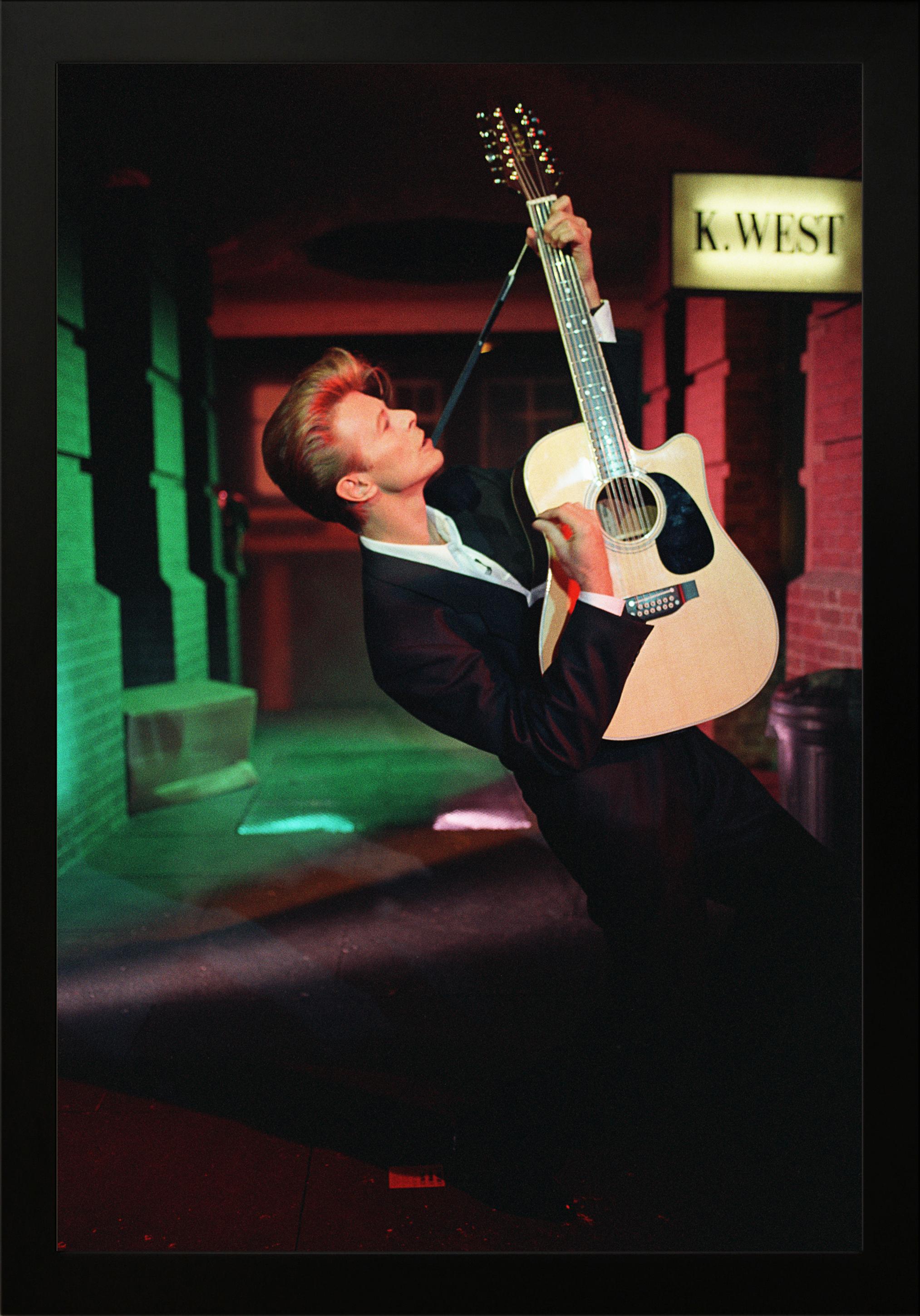 David Bowie, Rainbow Theatre, London, 1989, Photography - Black Portrait Photograph by Richard Young