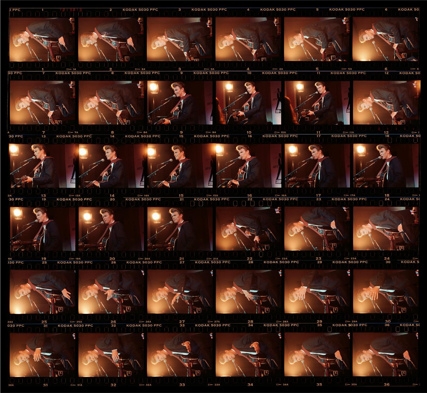 Richard Young Color Photograph - David Bowie, Rainbow Theatre, London, 1989 (Contact Sheet), Photography