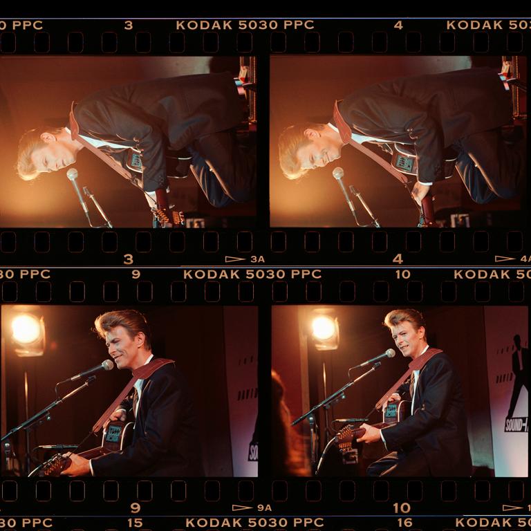 David Bowie, Rainbow Theatre, London, 1989 (Contact Sheet), Photography - Black Color Photograph by Richard Young