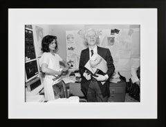 Andy Warhol and Bianca Jagger at the Andy Warhol Exhibition at the ICA, London