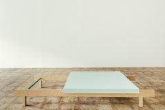 Minimalist Low Coffee Table, Maple Wood and Automotive Paint