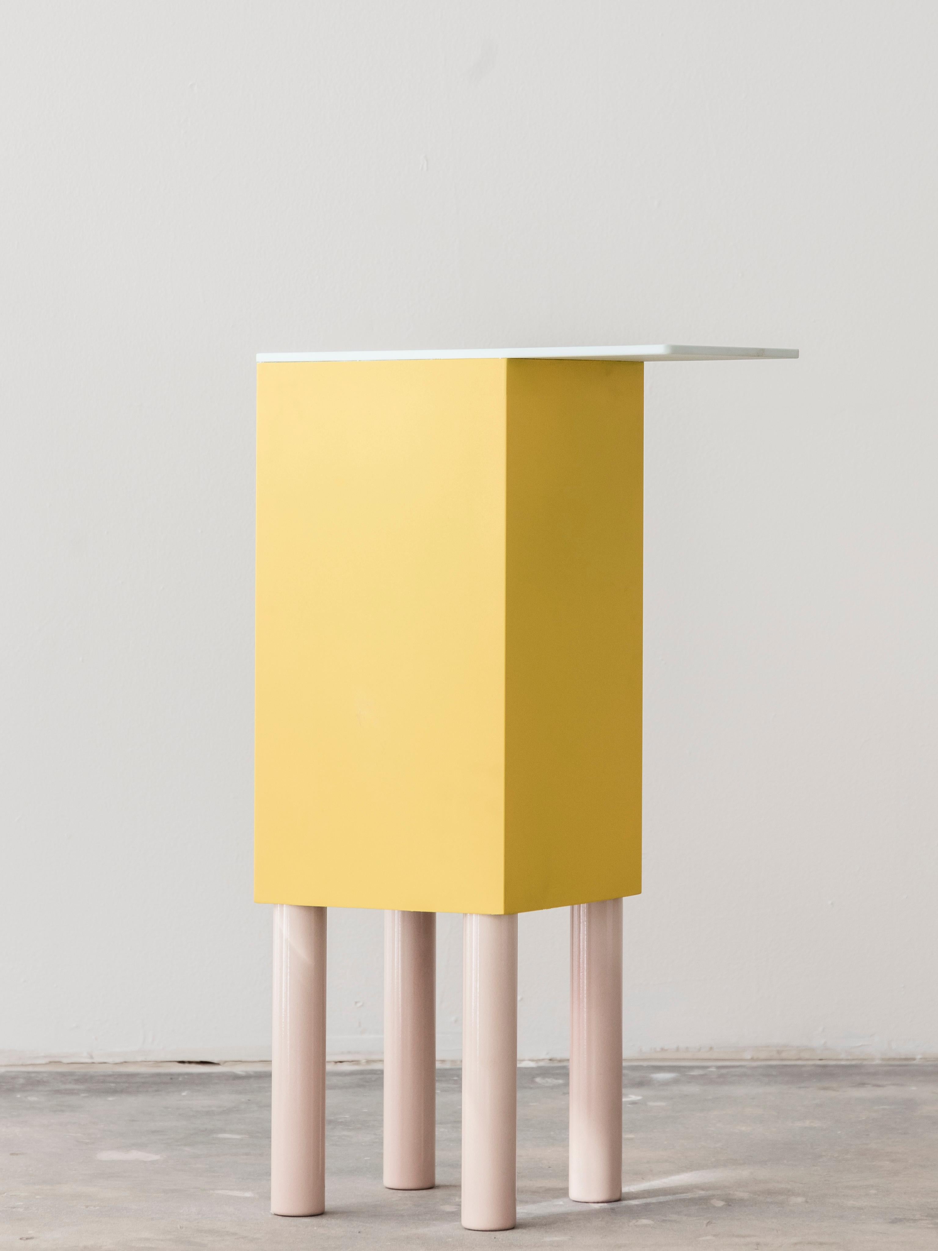 Side Table, Color-block Side Table, Powder Coated Aluminum Nest Table - Art by Jonathan Gonzalez