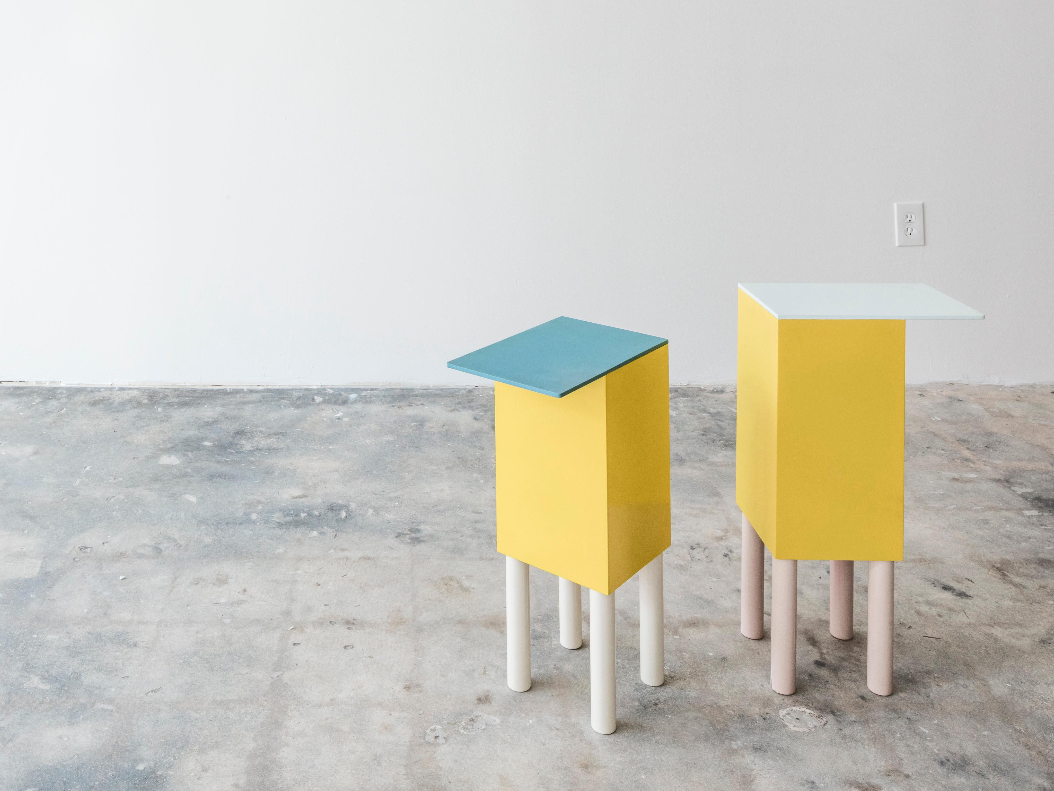 Side Table, Color-block Side Table, Powder Coated Aluminum Nest Table - Contemporary Art by Jonathan Gonzalez