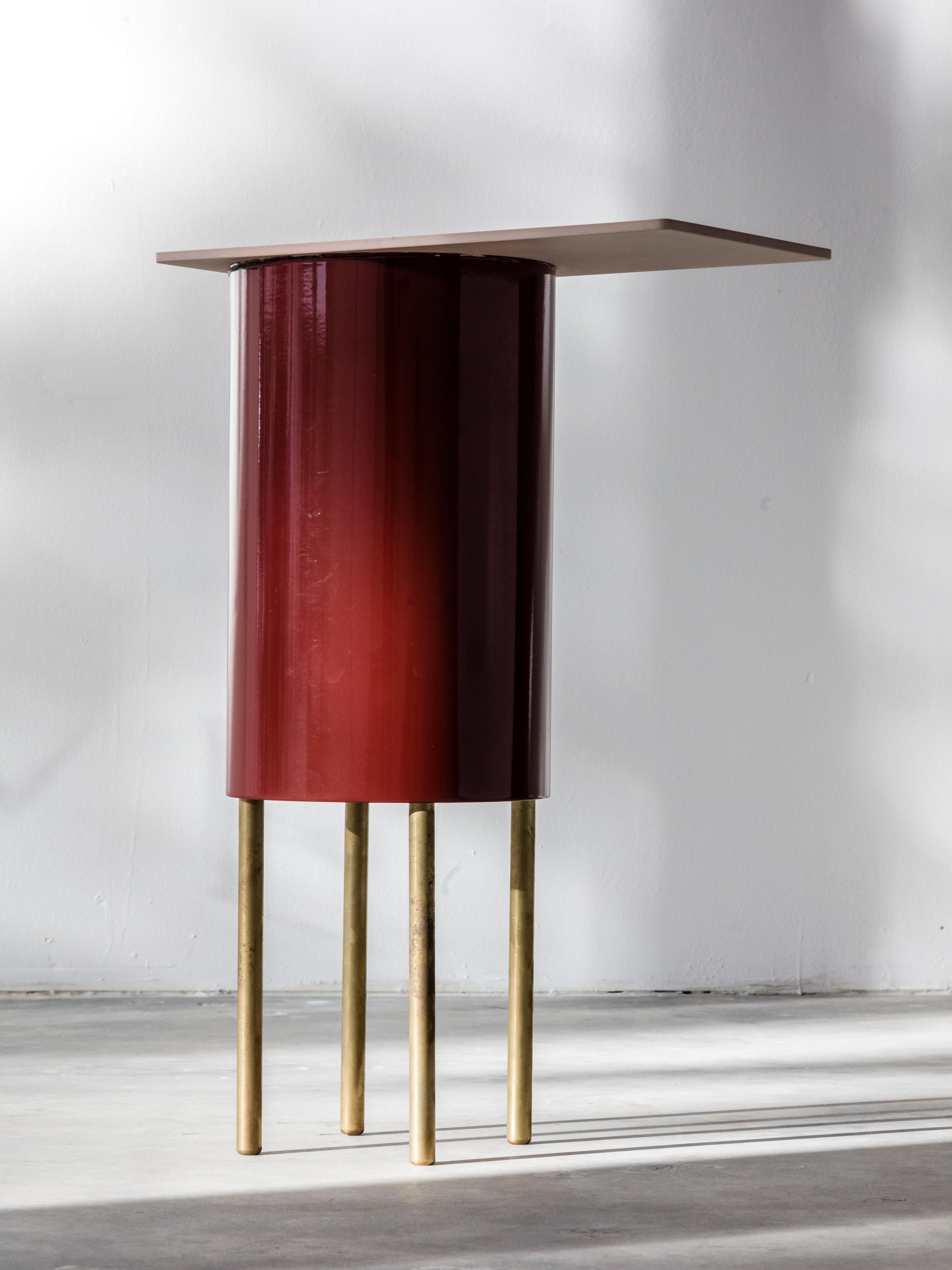 Side Table, Color-block Side Table, Powder Coated Aluminum Nest Table - Art by Jonathan Gonzalez