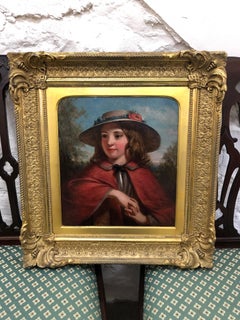 Little Red Riding Hood - Literary Portrait Oil Painting by J.H.S.Mann
