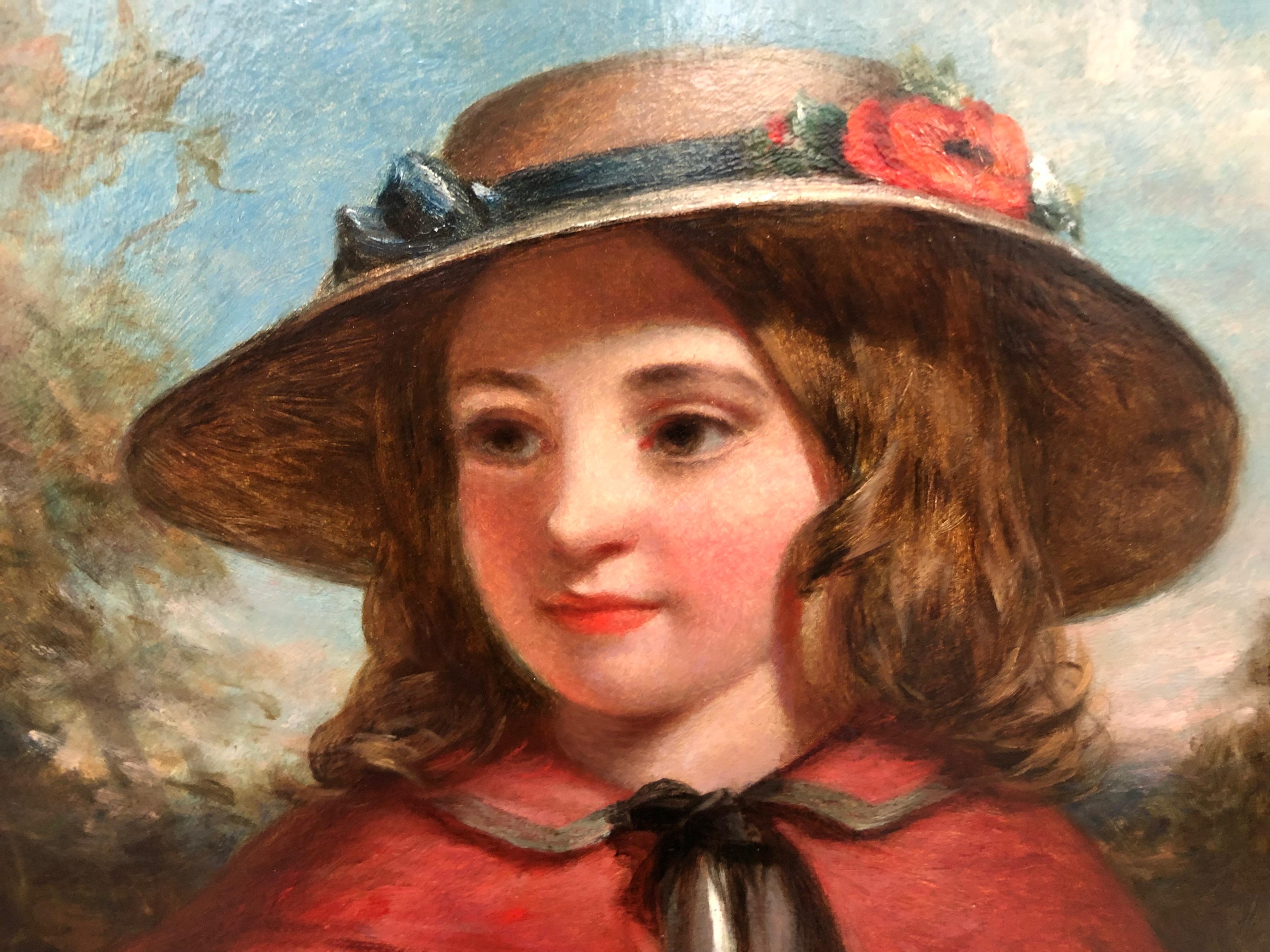 Little Red Riding Hood – kleine rote Reiterpuppe – literarisches Porträt, Ölgemälde von J.H.S.Mann im Angebot 1