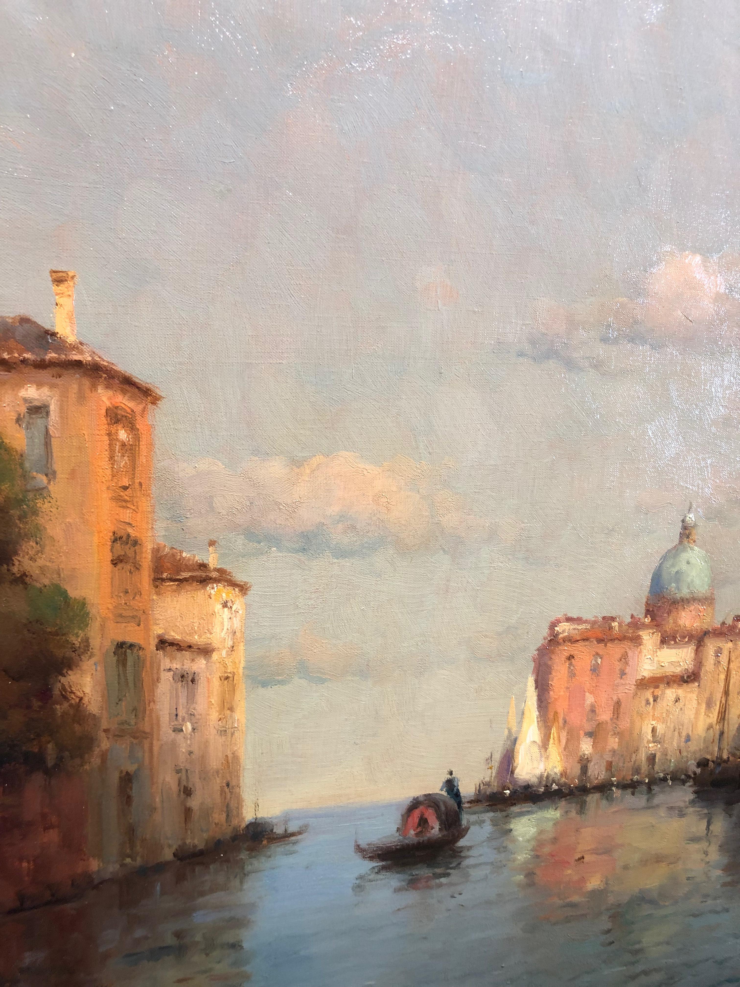 Venice, Evening - Oil on Canvas, Landscape Painting, Mid-20th Century, Bouvard 3