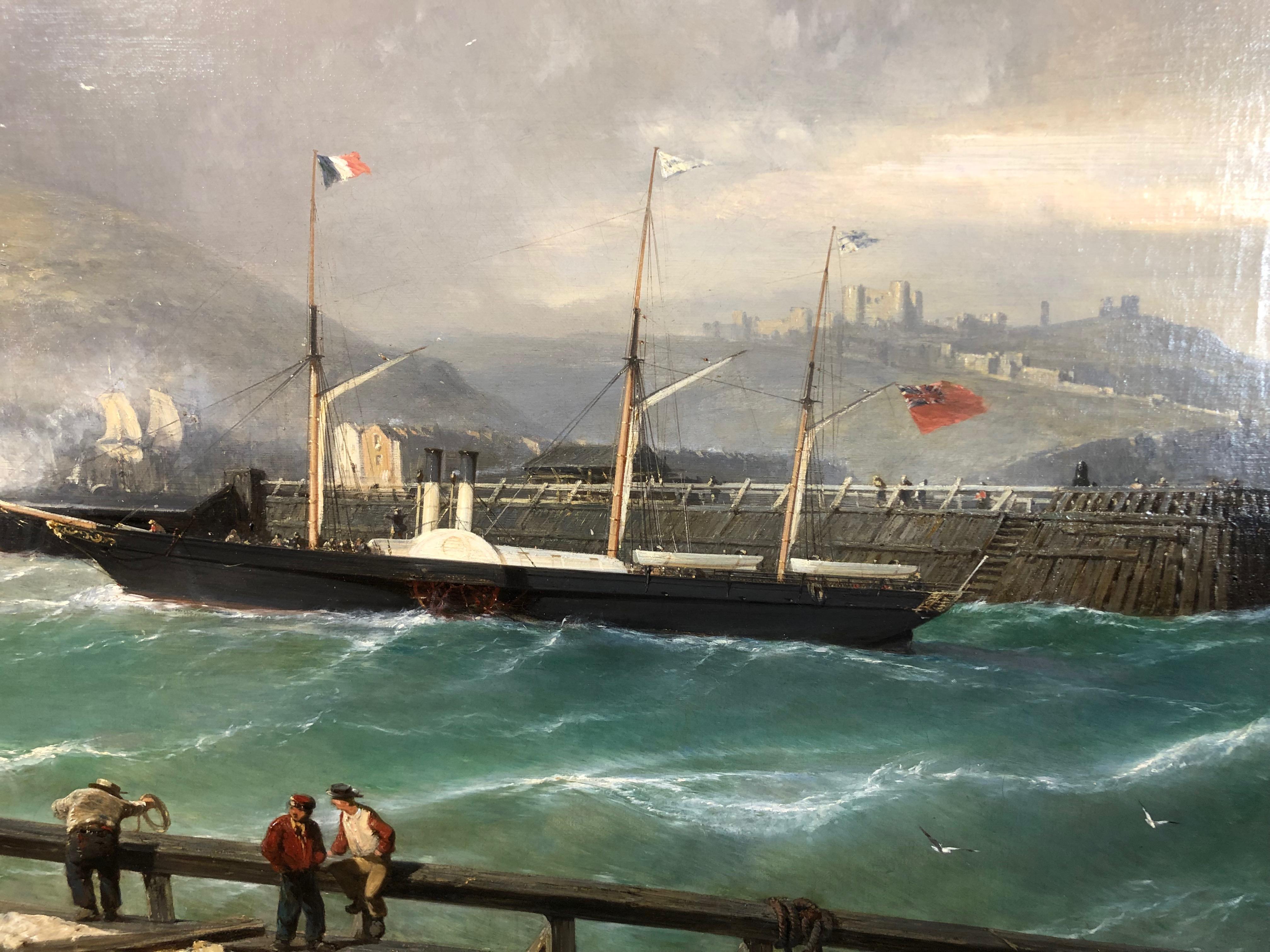 Julius Hintz was born in Hamburg in 1805 where he studied under Siegfried Bendixon. In 1840 he moved to Paris, studying with Louis Isabey, exhibiting at the Paris Salon. On his visits to England he became fascinated by the Port of Dover, how the