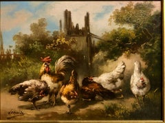 Pair Of Chickens In Landscape