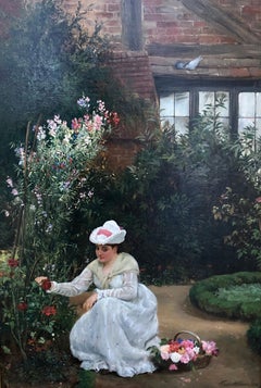 Gathering Roses - Oil Painting by John Haynes Williams