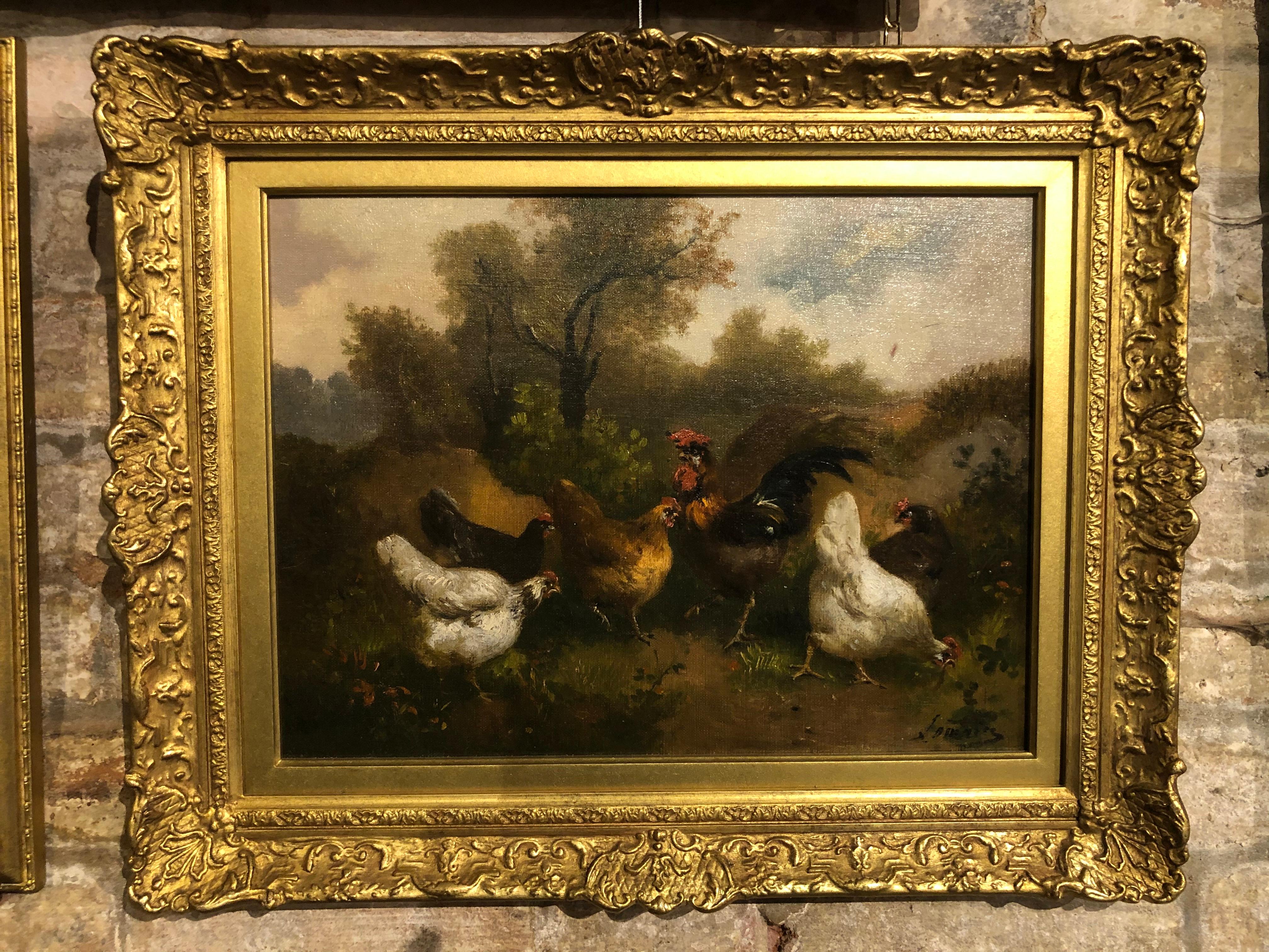 Pair Of Chickens In Landscape 3